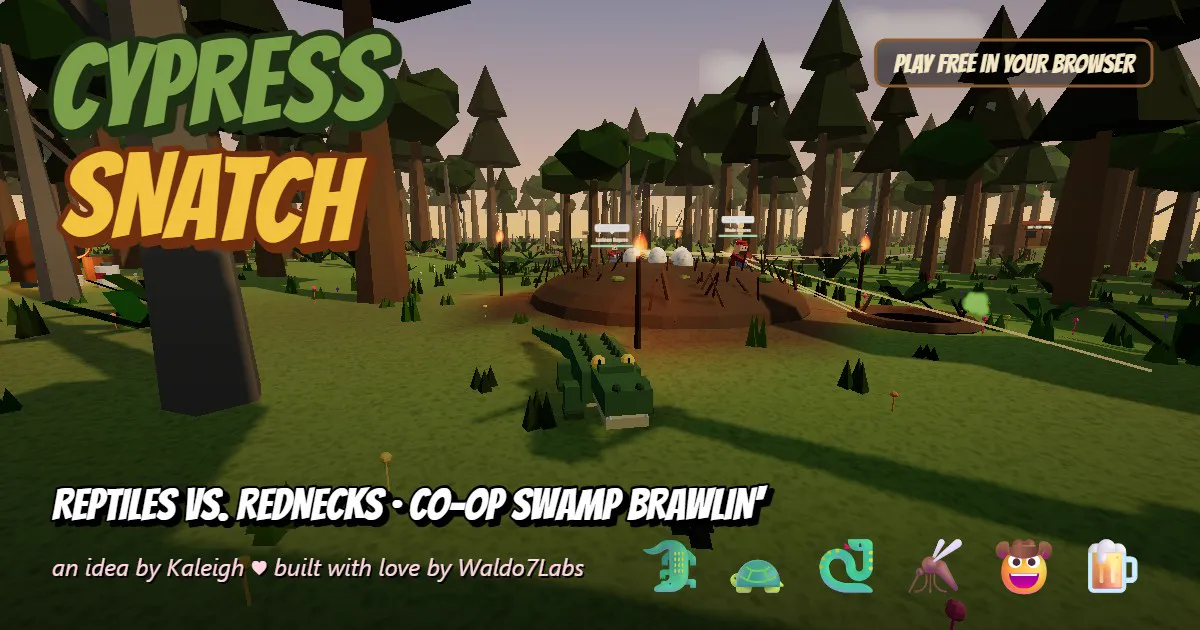 Cypress Snatch: a gator in the swamp next to the nest
