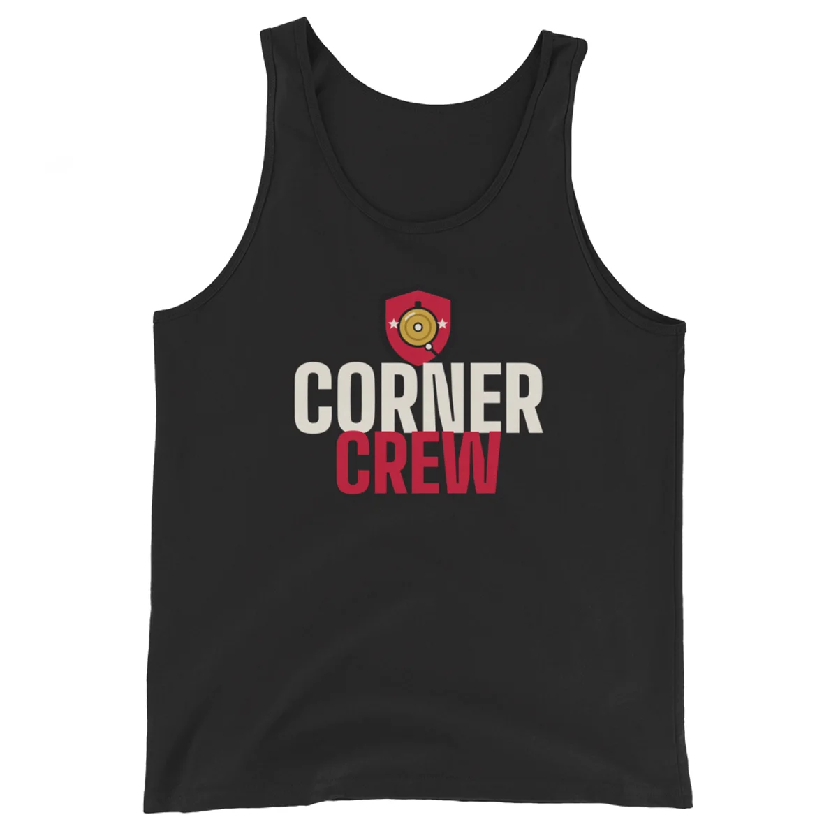 Corner Crew Tank, Black, front