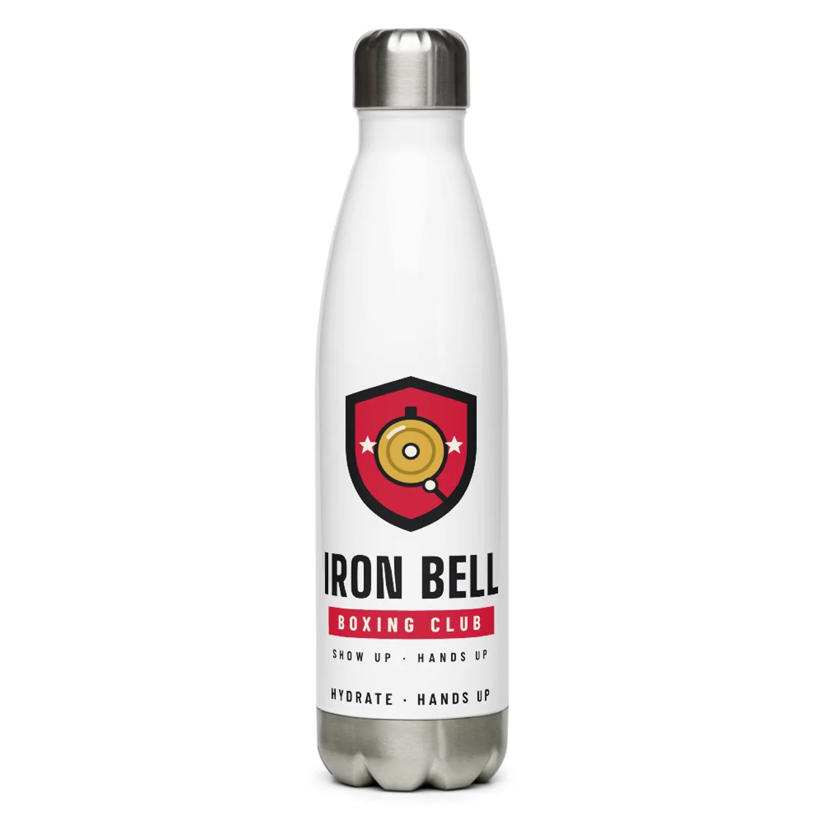 Steel Water Bottle, White, left