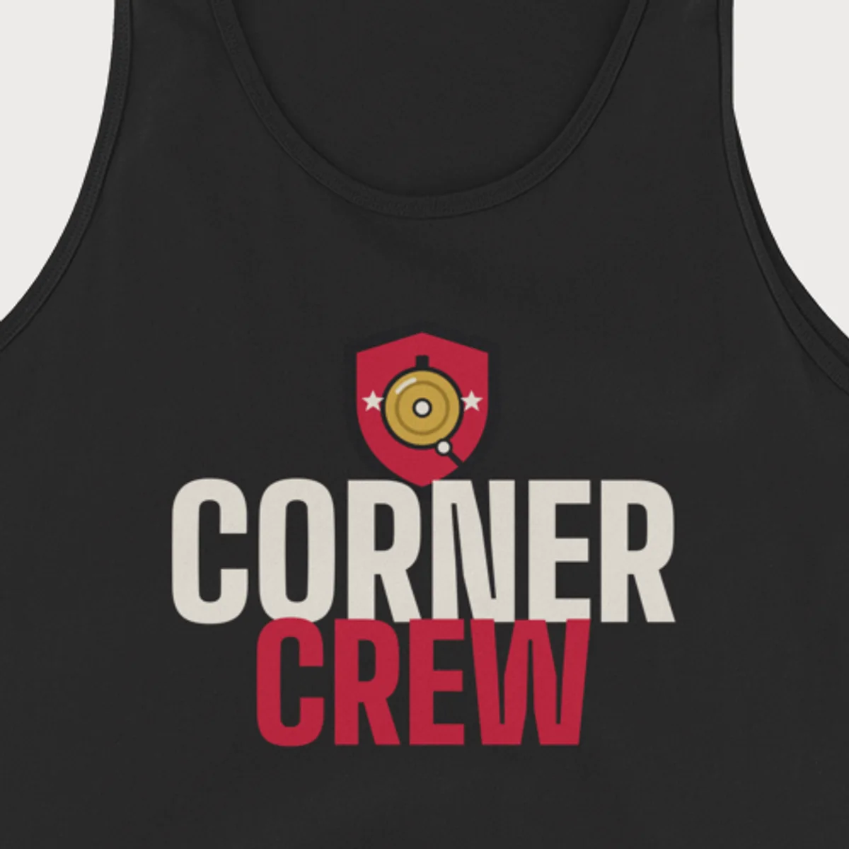 Close up of the Corner Crew Tank design