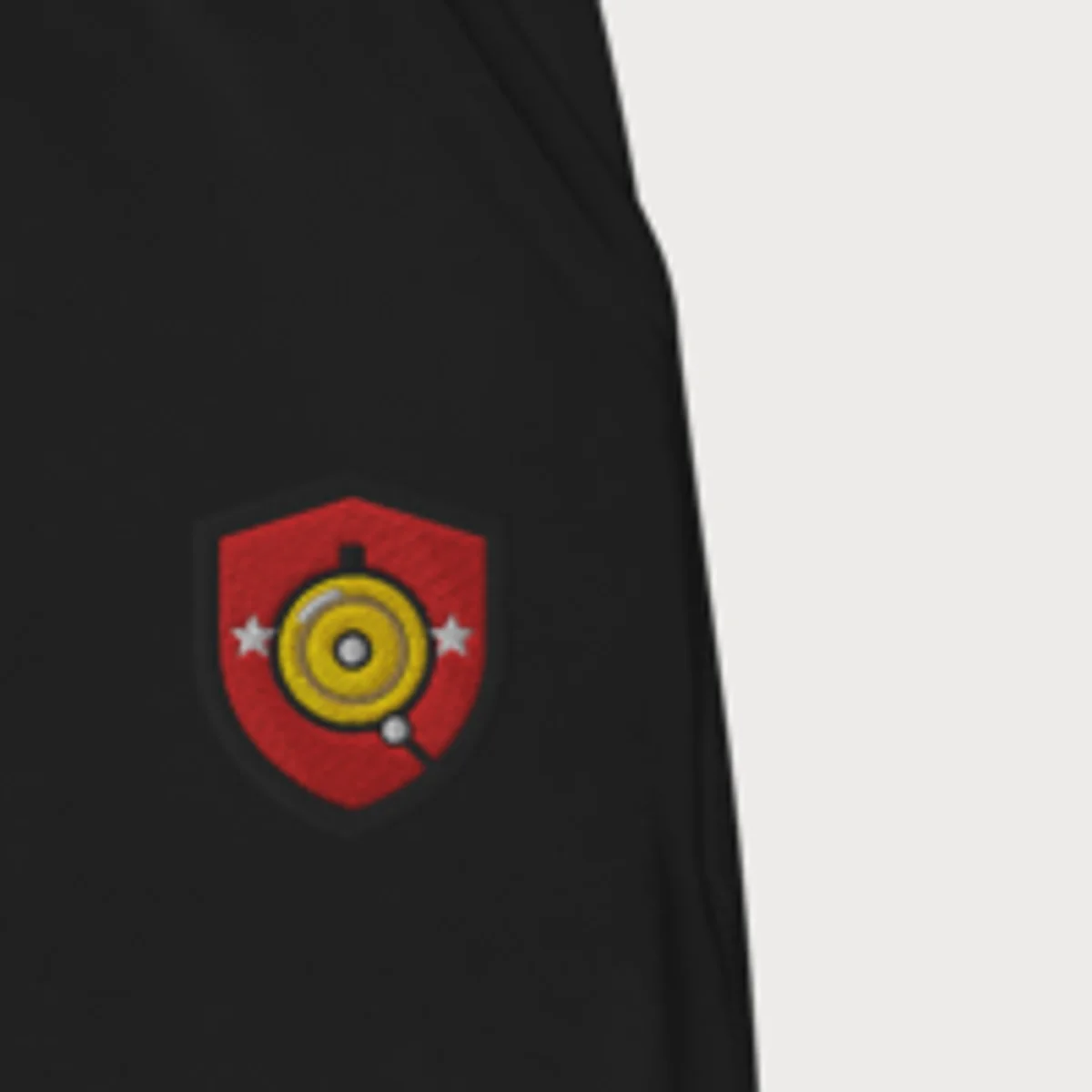 Close up of the Embroidered Sweatpants design