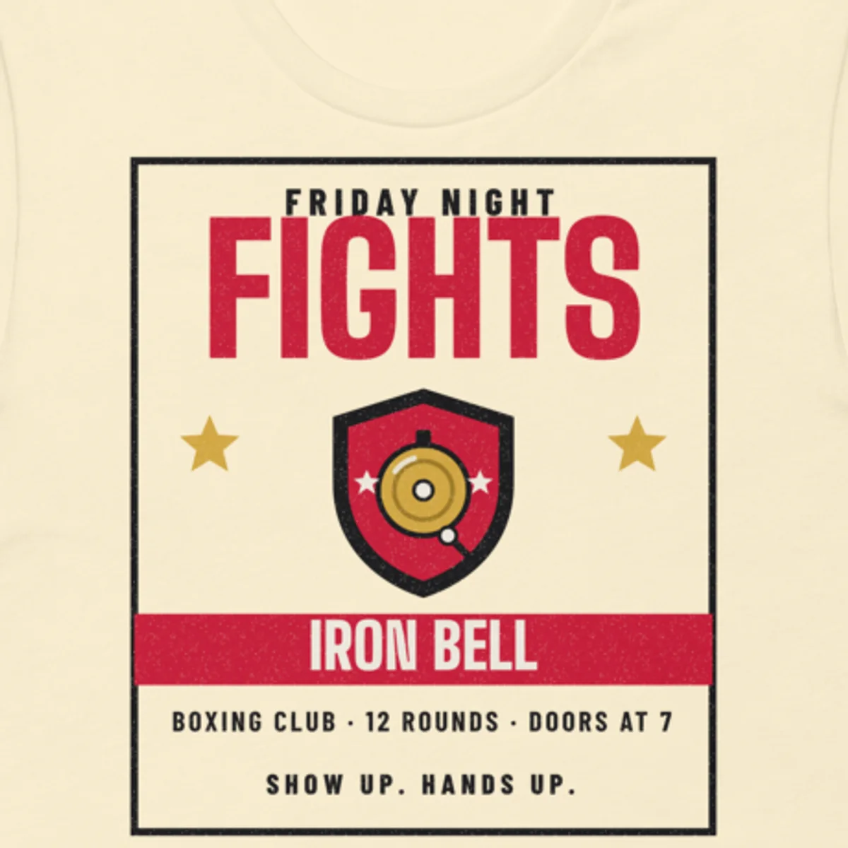 Close up of the Fight Poster Tee design