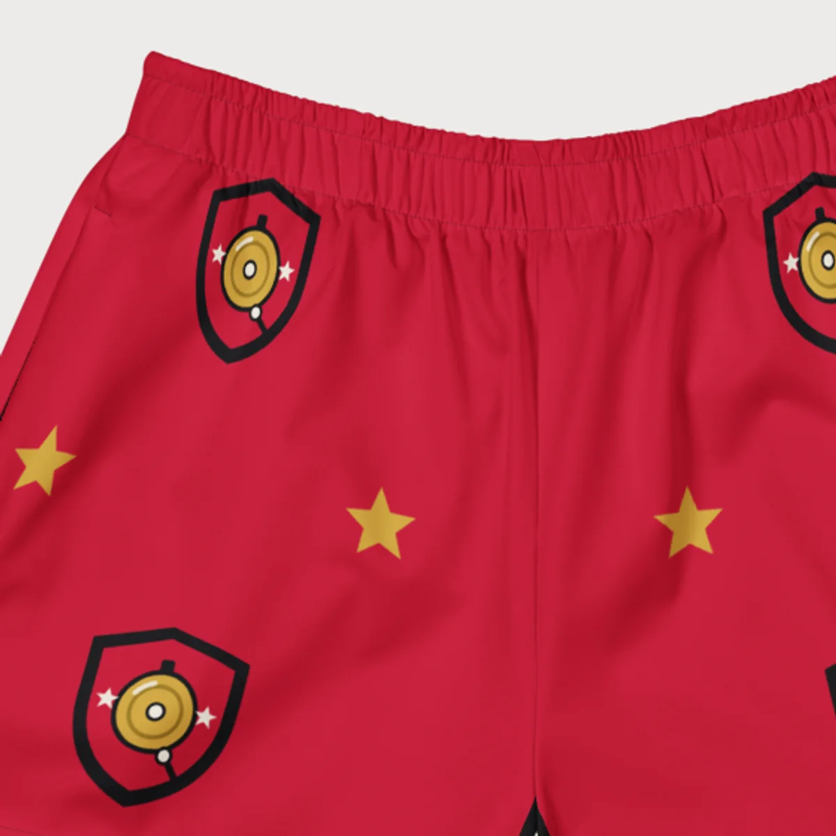 Close up of the AOP Fight Shorts design