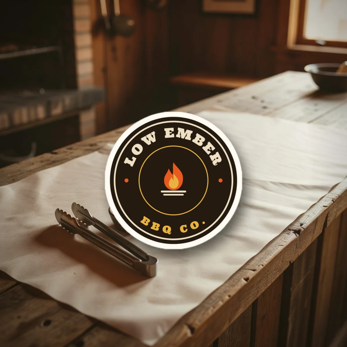 Badge Sticker in a styled photo
