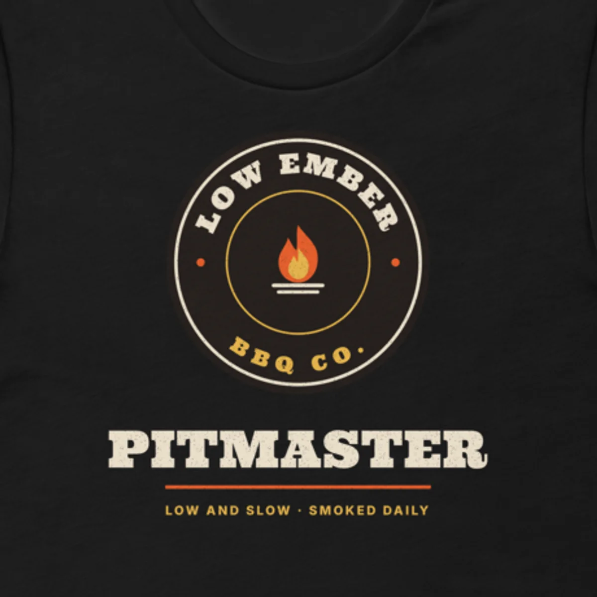 Close up of the Pitmaster Tee design