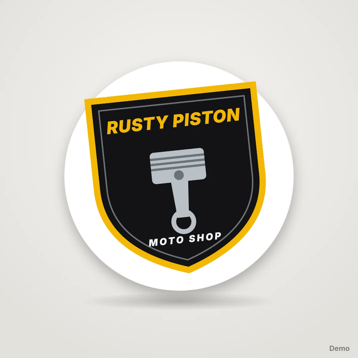 Helmet Sticker in White, demo picture