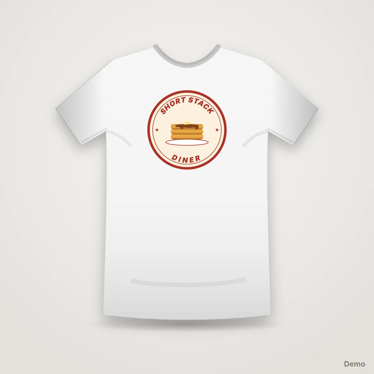 Short Stack Tee in White, demo picture