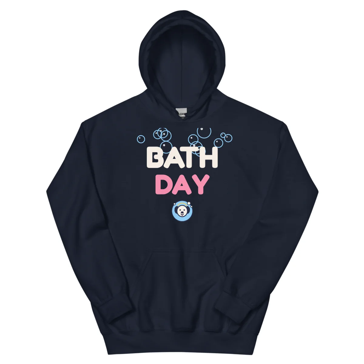 Bath Day Hoodie, Navy, front