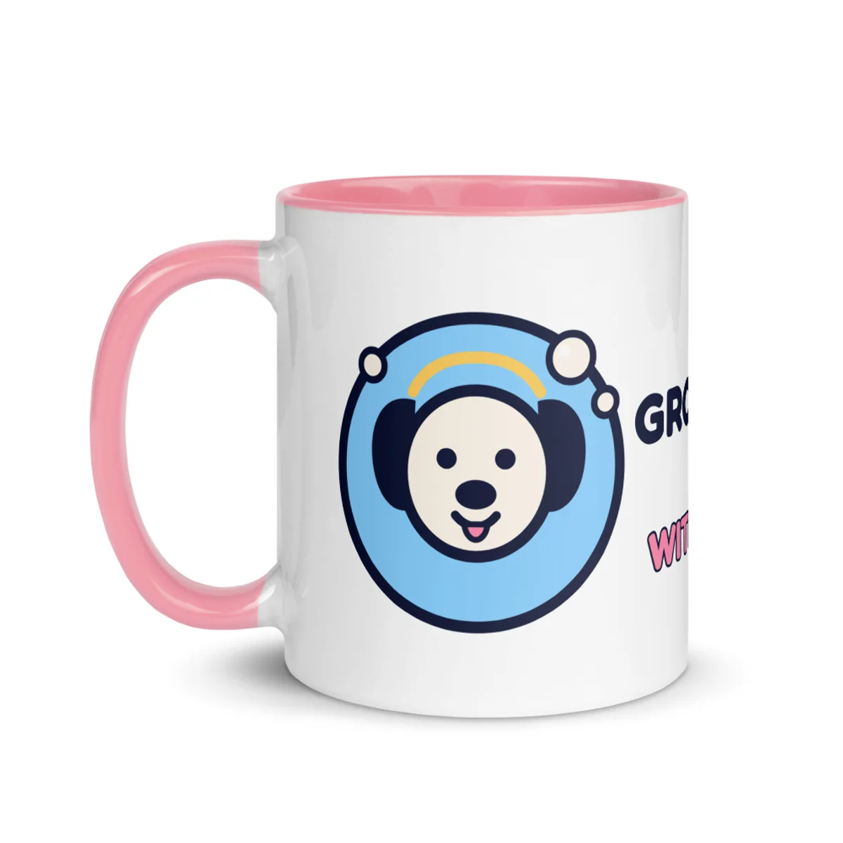 Groomed With Love Mug, Pink inside, left