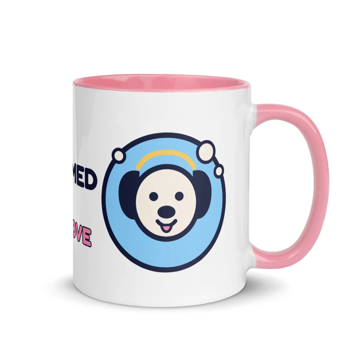 Groomed With Love Mug, Pink inside, right