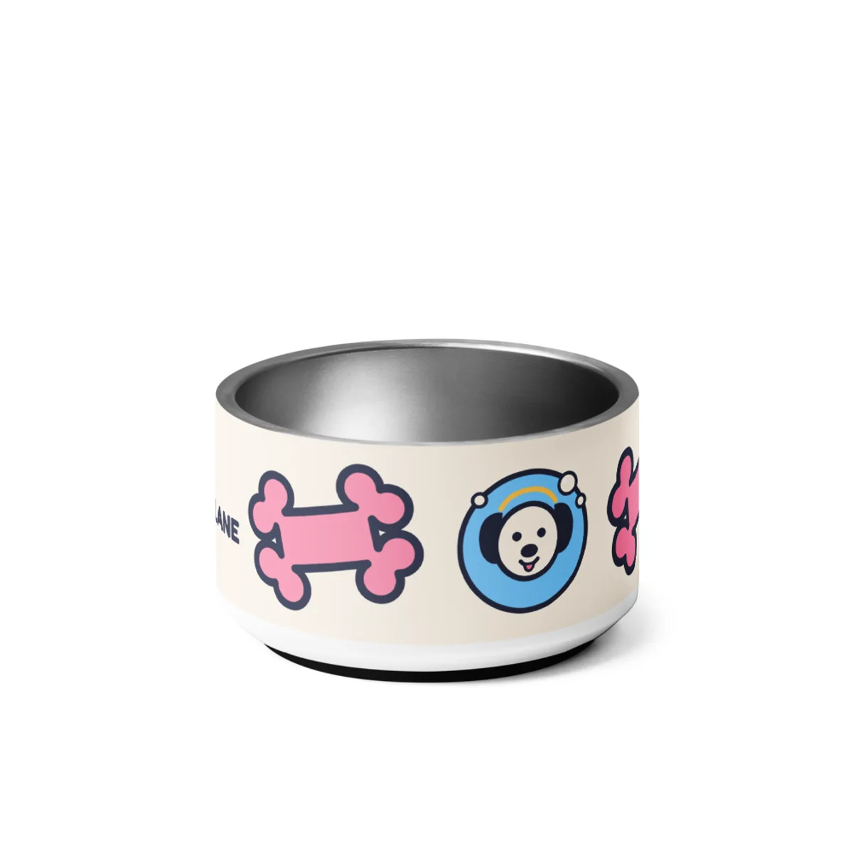 Pet Bowl, Cream, front