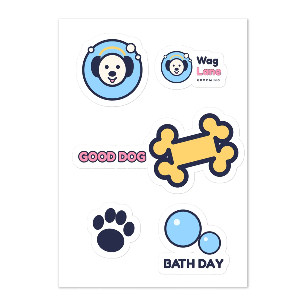 Kiss Cut Sticker Sheet, White, front