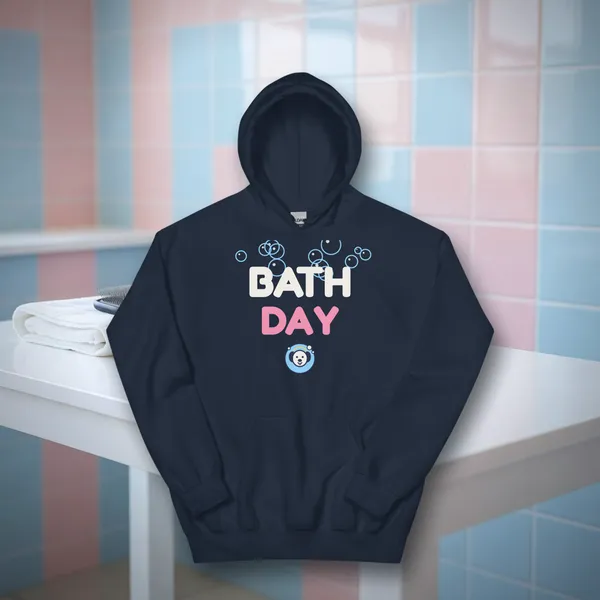 Bath Day Hoodie in a styled photo