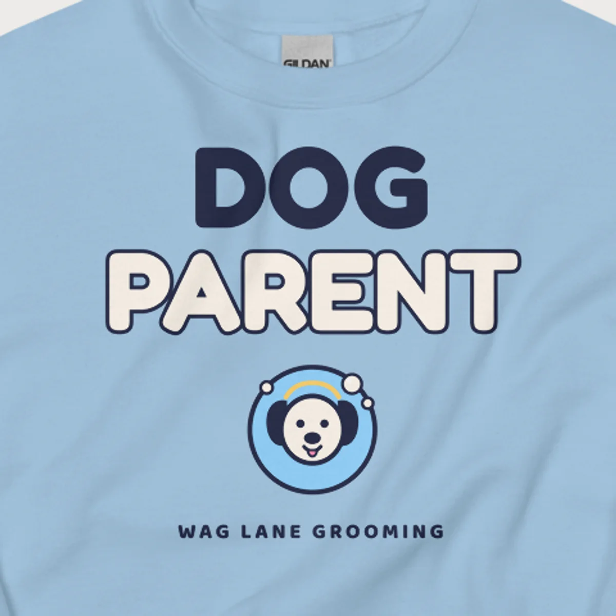 Close up of the Dog Parent Crewneck design