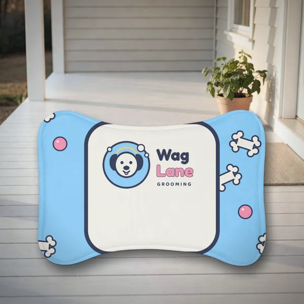 Pup Mealtime Mat in a styled photo