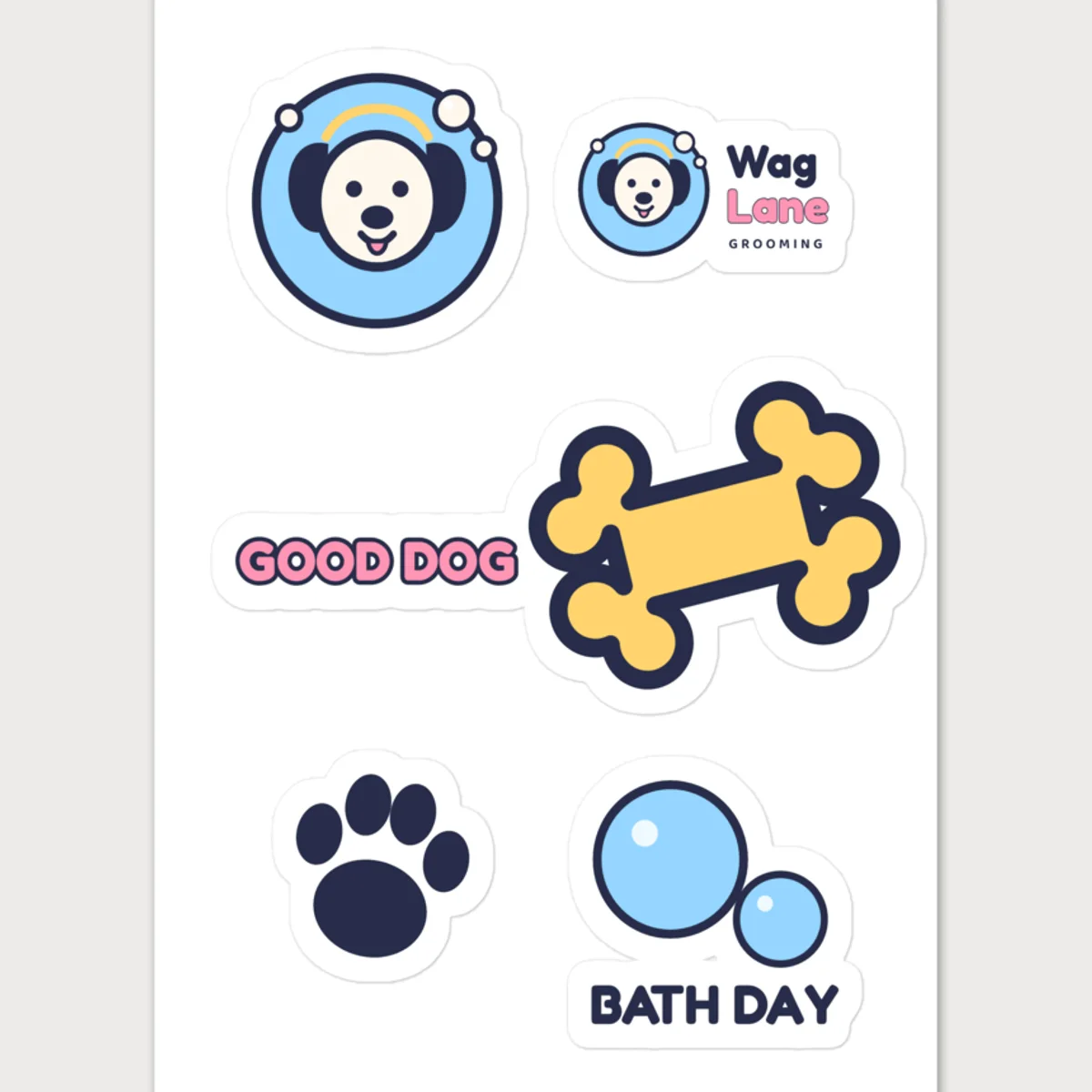 Close up of the Kiss Cut Sticker Sheet design