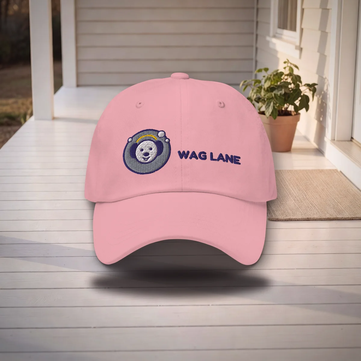 Wag Lane Dad Hat in a styled photo