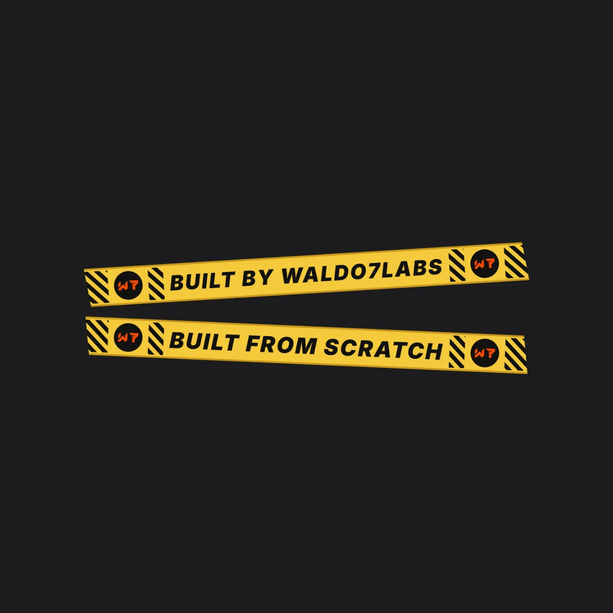 The W7 Tape Tee design on its own
