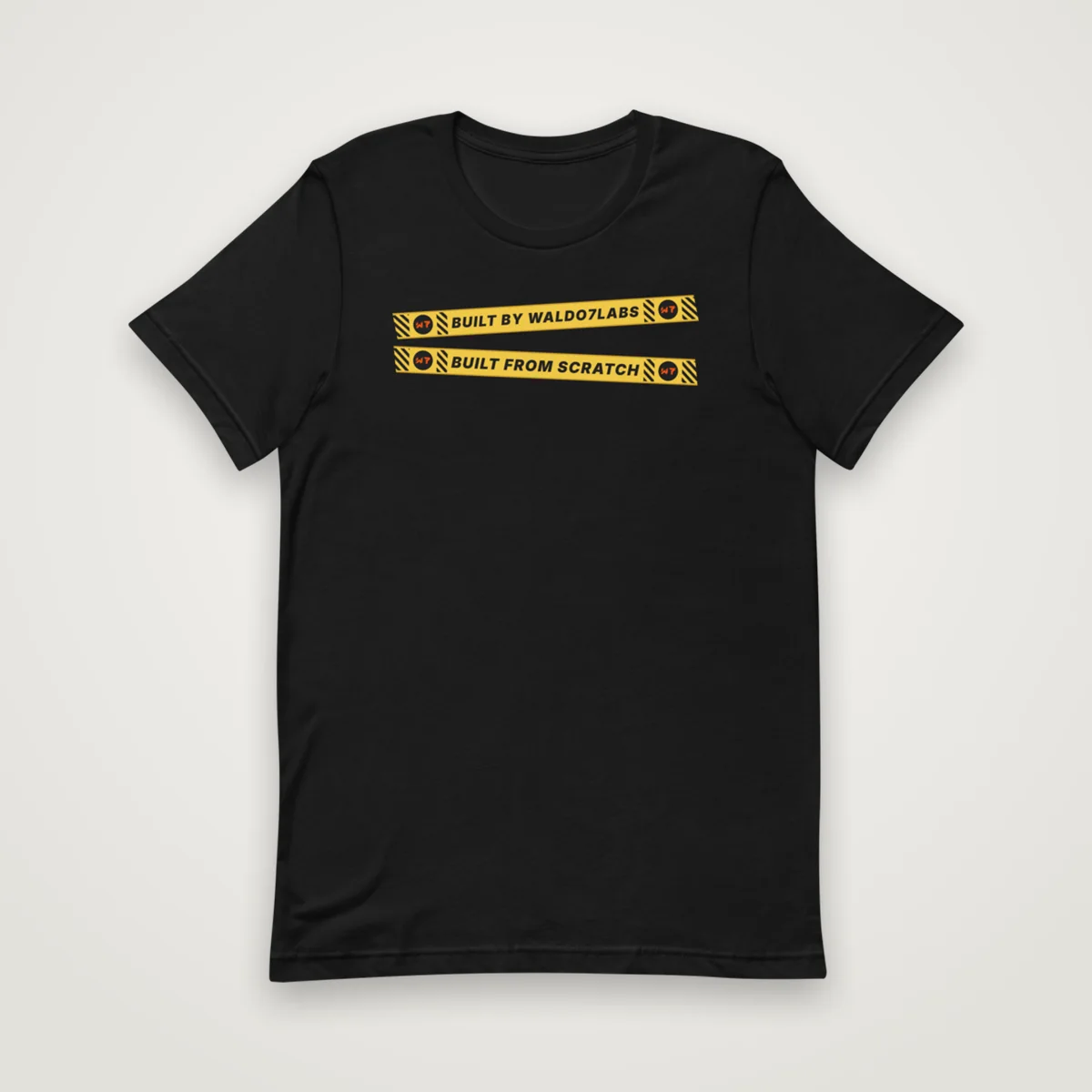 W7 Tape Tee, Black, front