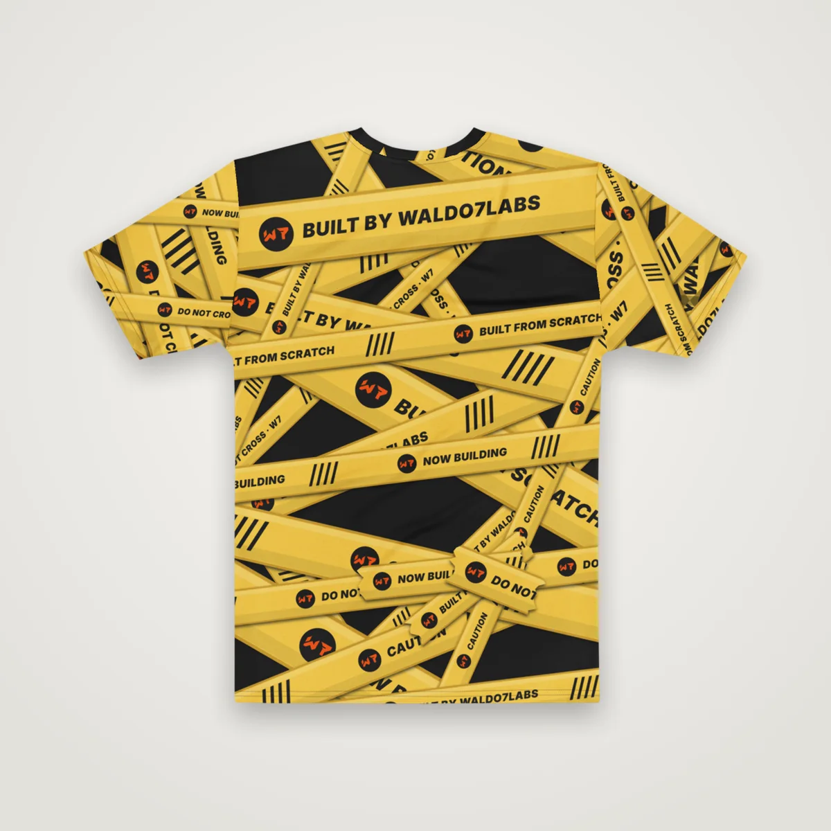 Caution Wrap Tee, White, back