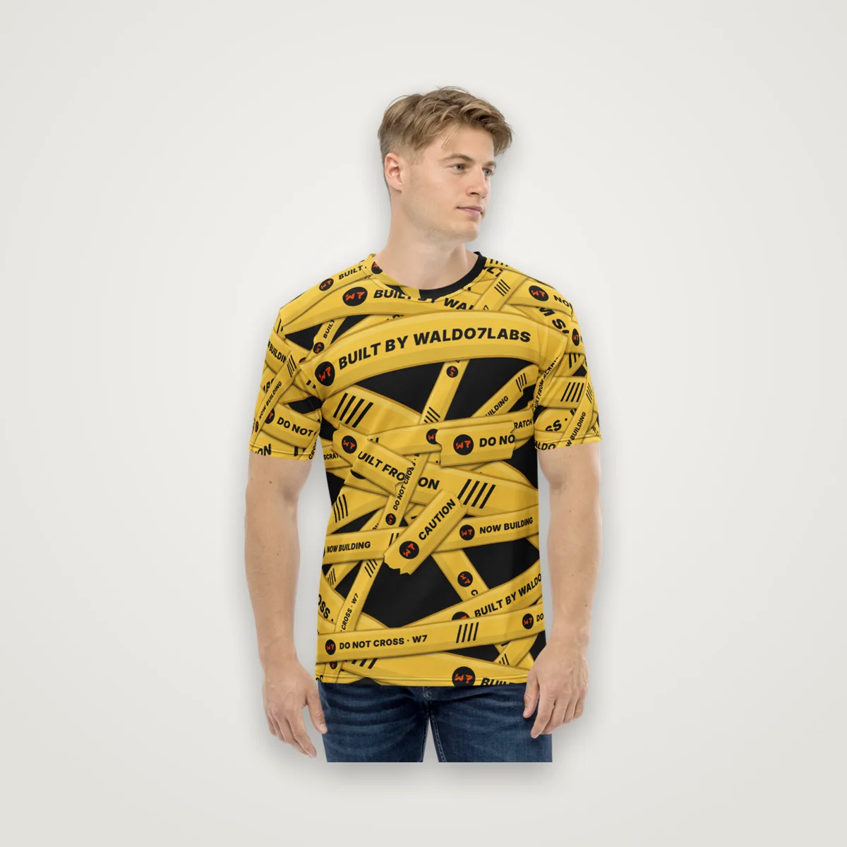 Caution Wrap Tee, White, side side
