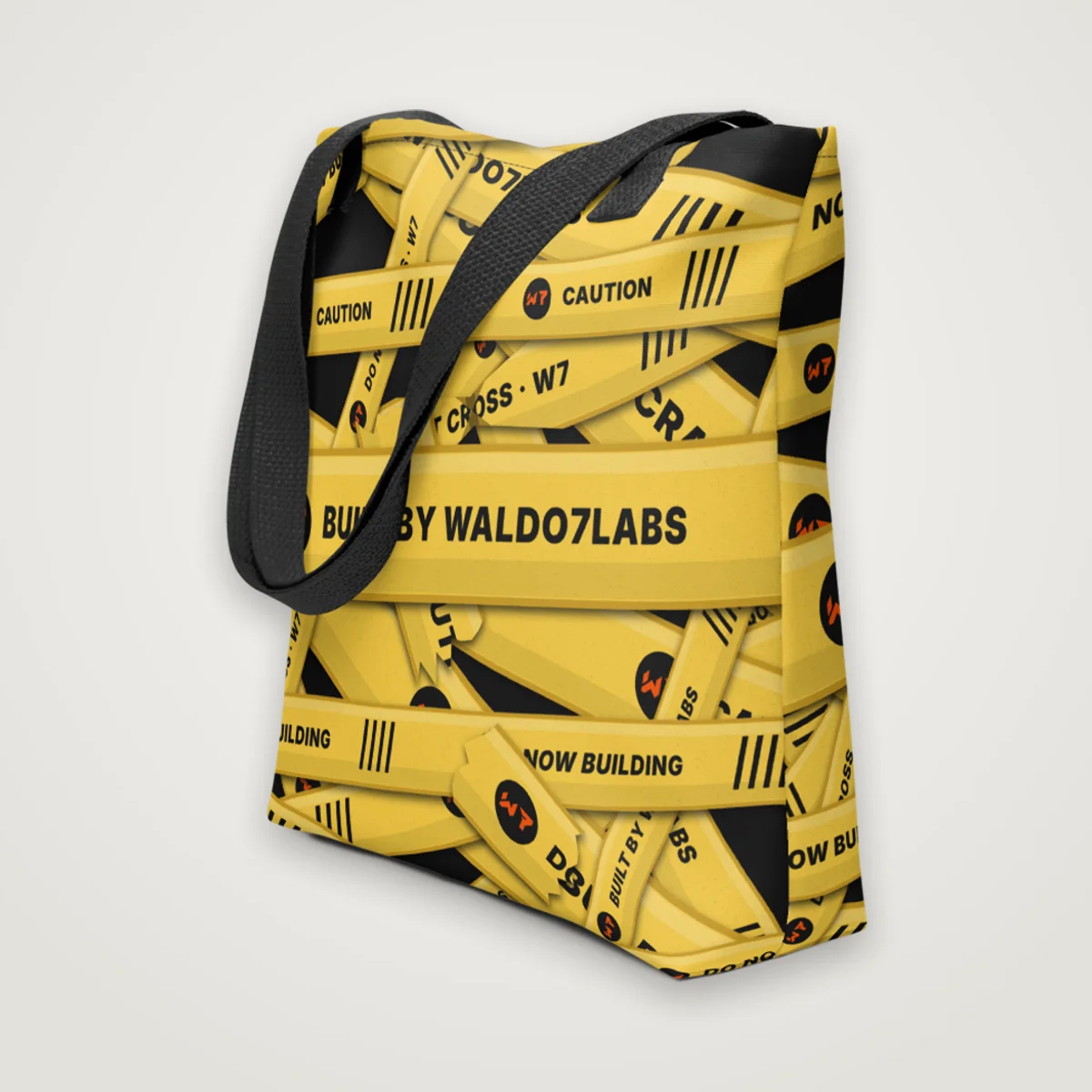 Caution Wrap Tote, White, front