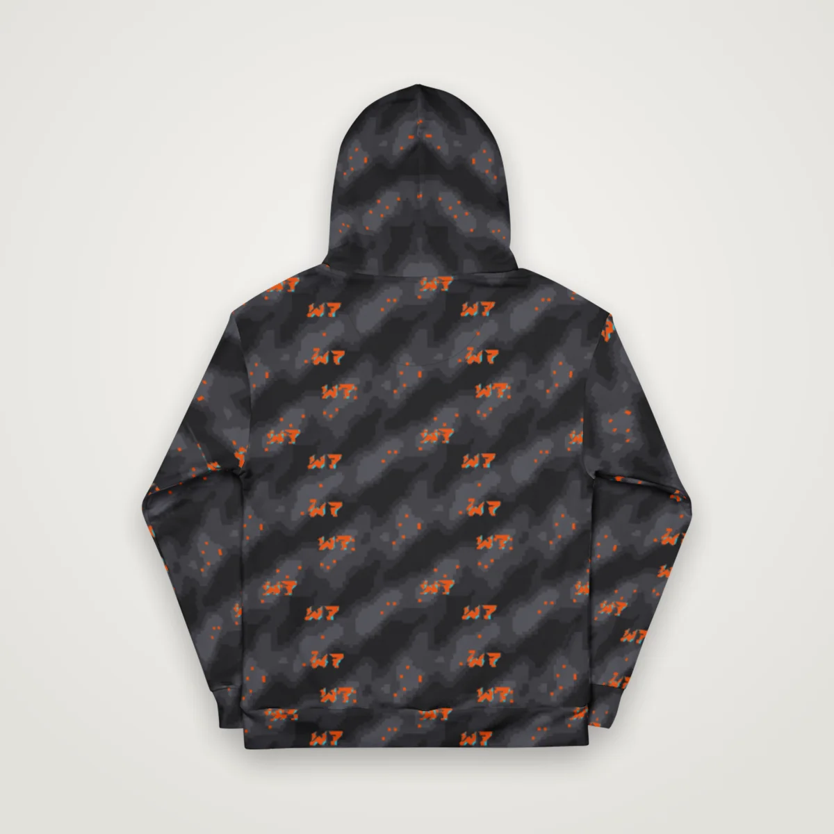 Glitch Camo Hoodie, White, back