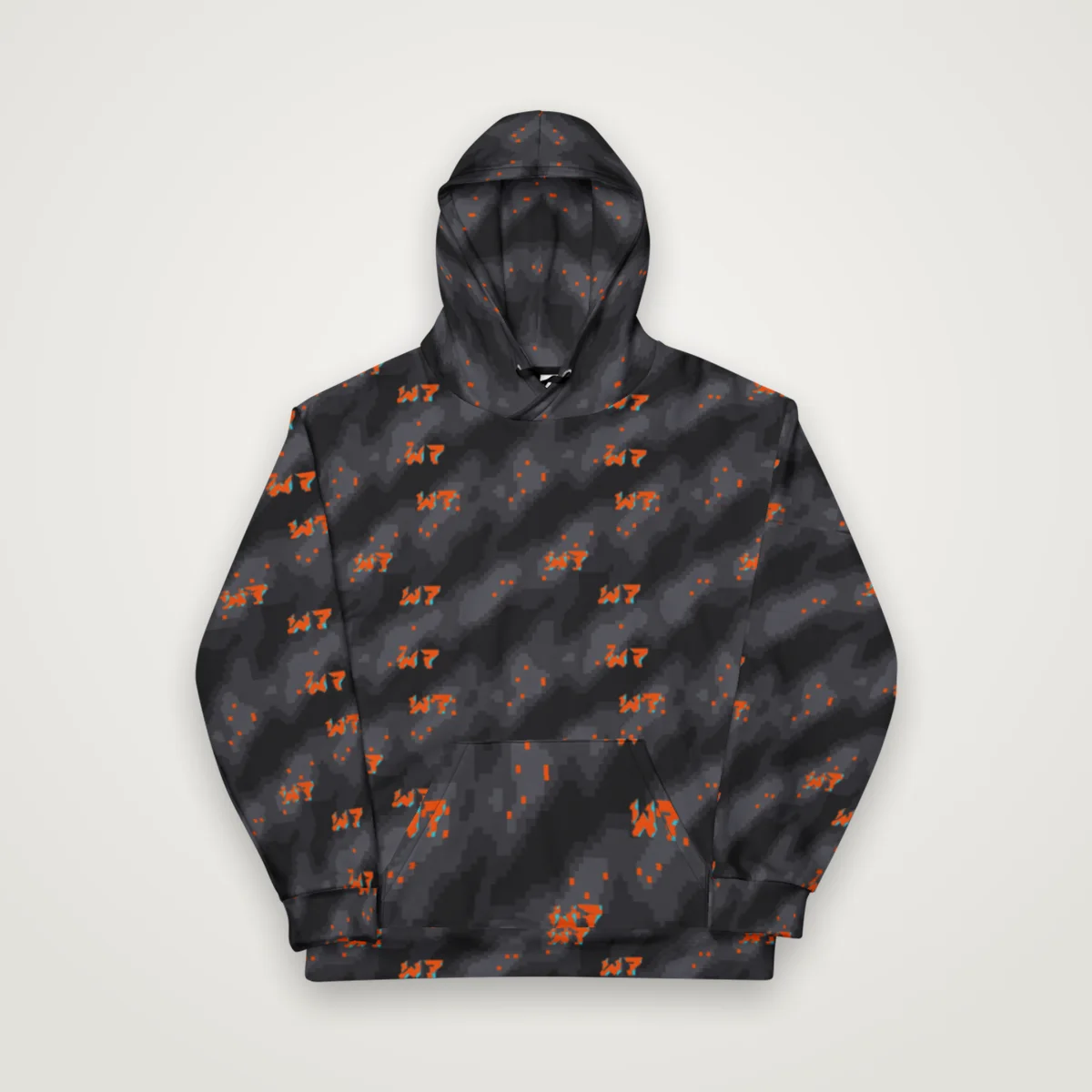 Glitch Camo Hoodie, White, front