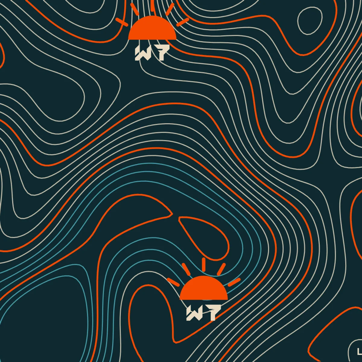 The Lake Topo Fanny Pack design on its own