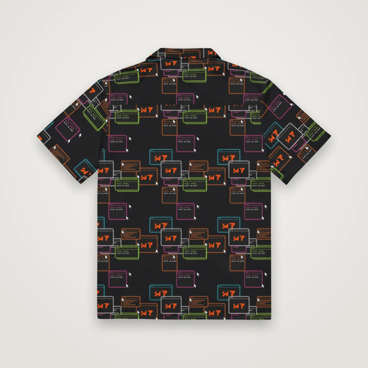 Neon Windows Button Up, White, back