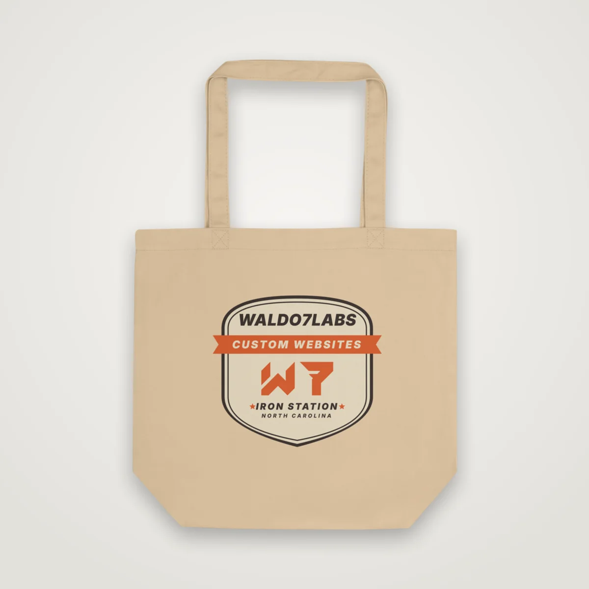 Retro Badge Tote, Oyster, front
