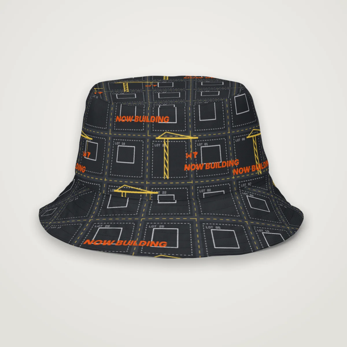 Site Plan Bucket Hat, White, front