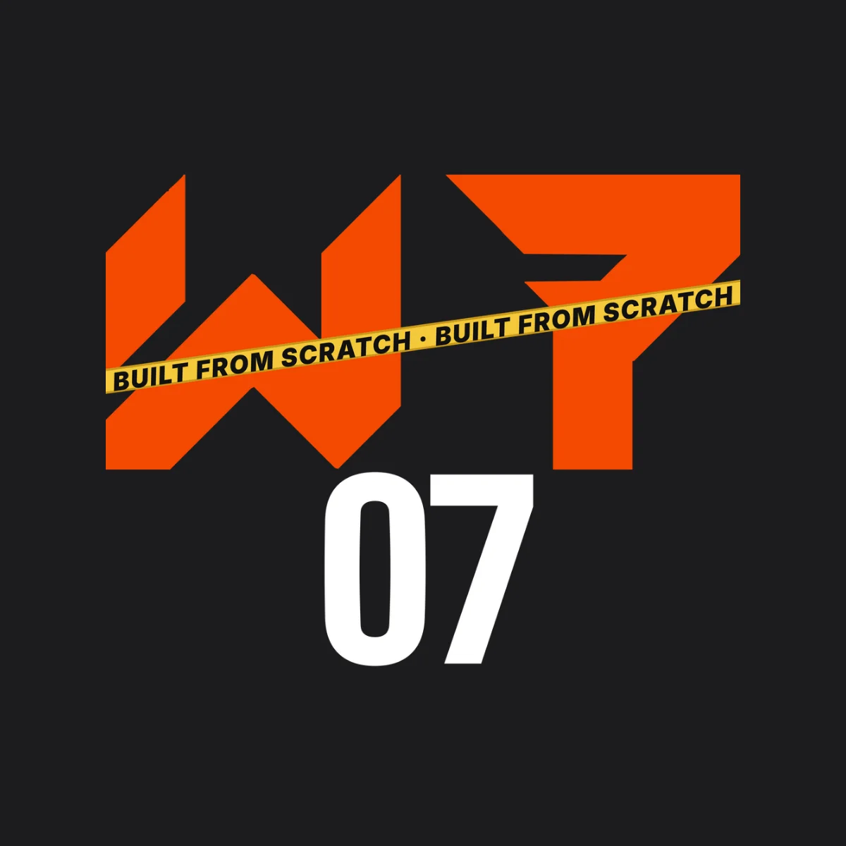 The W7 Big Back Tee design on its own