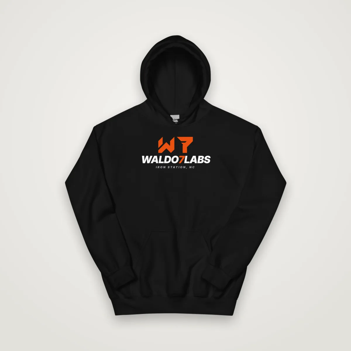 W7 Hoodie, Black, front