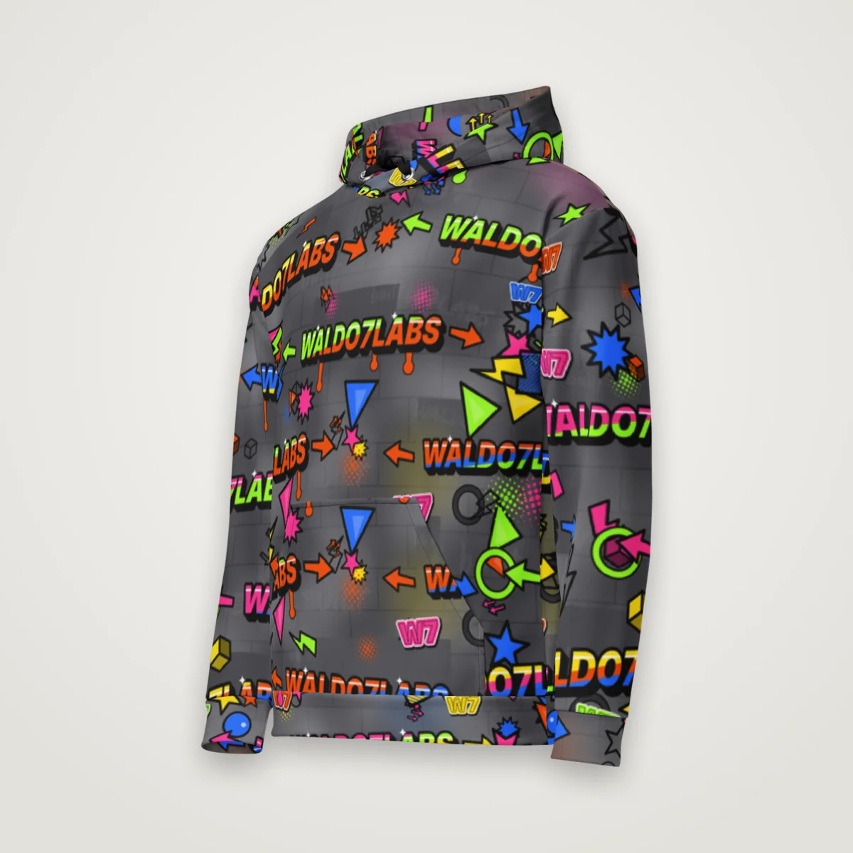 Wildstyle Wall Hoodie, White, side side