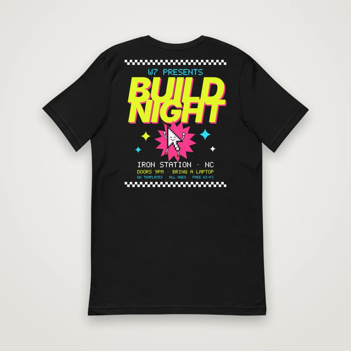 Build Night Flyer Tee, Black, back