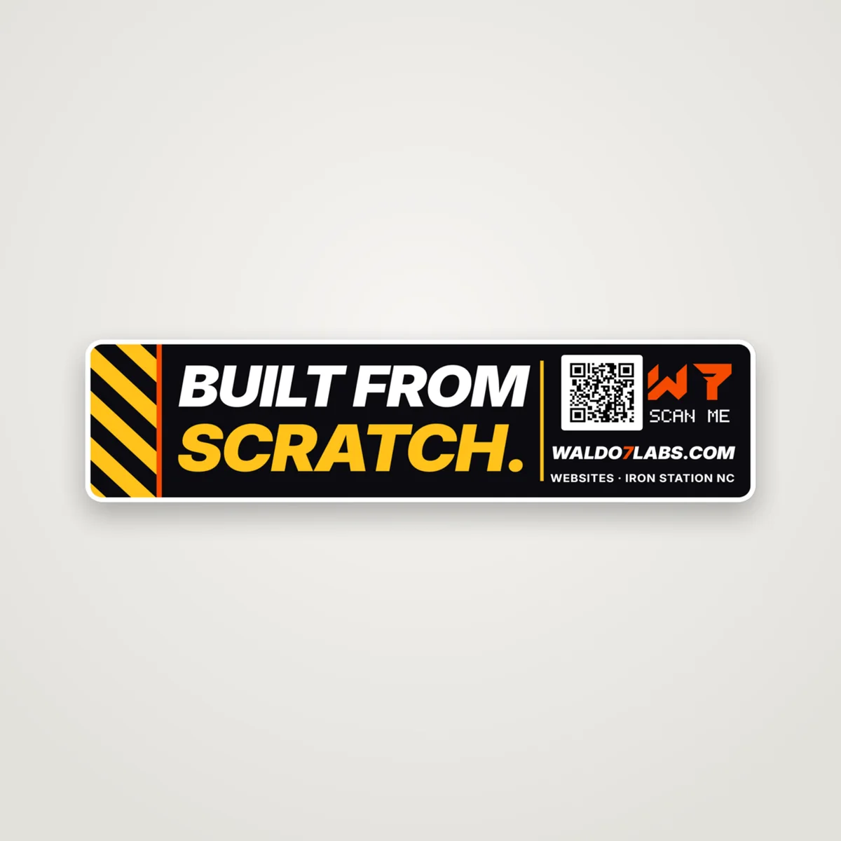 Built From Scratch Bumper Sticker, White, front
