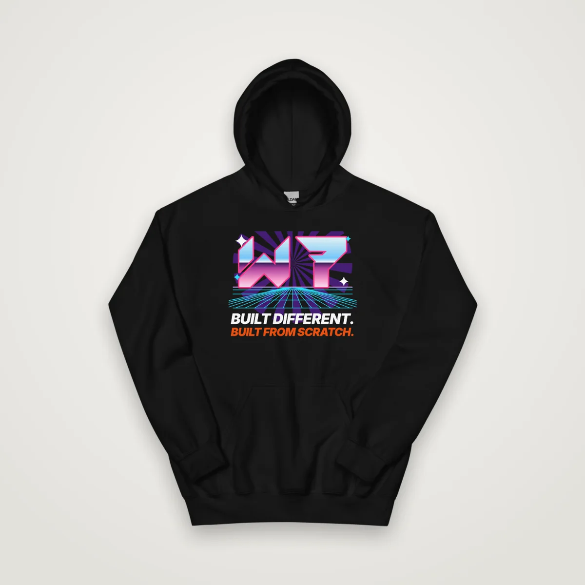 Chrome W7 Hoodie, Black, front