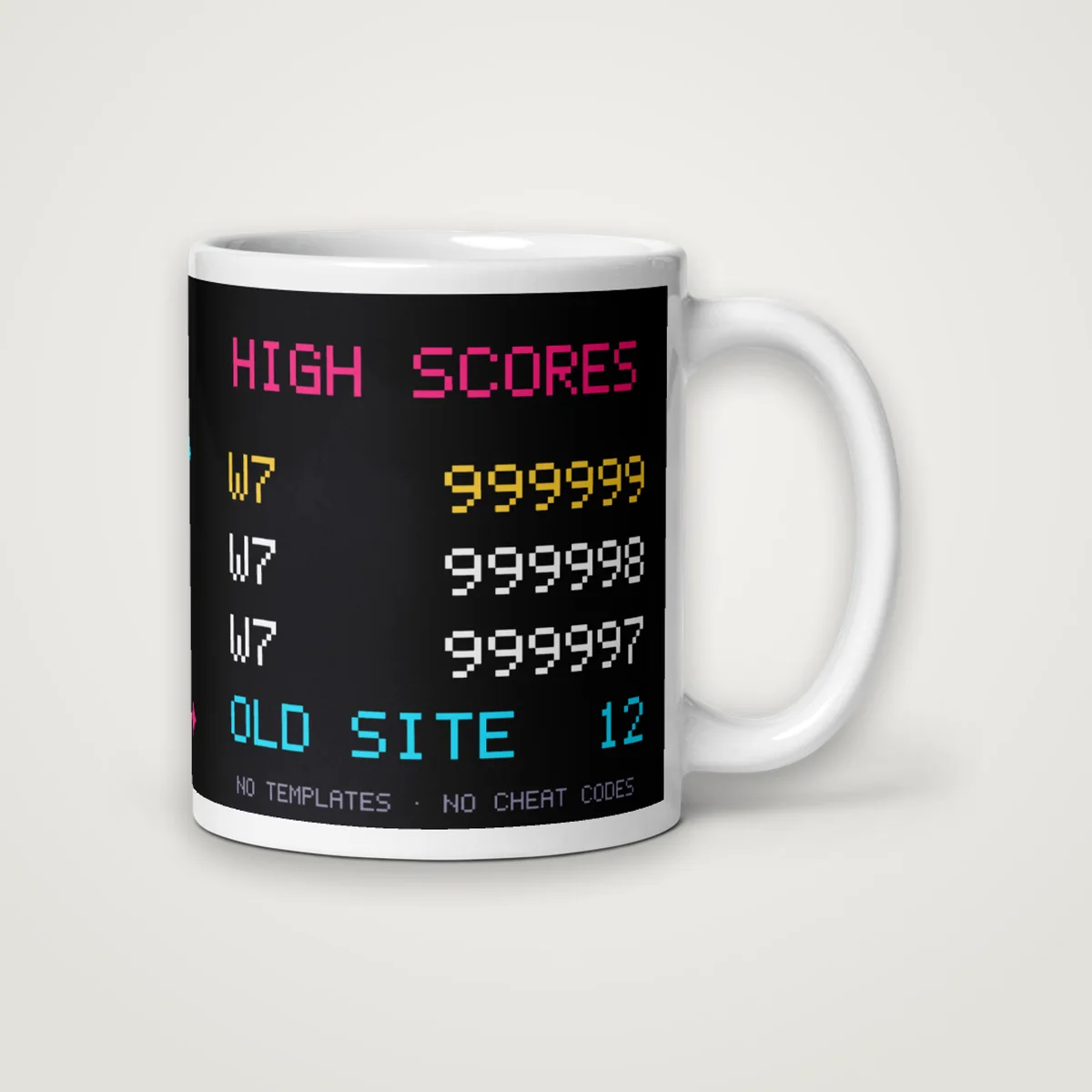 High Scores Mug, White, left side