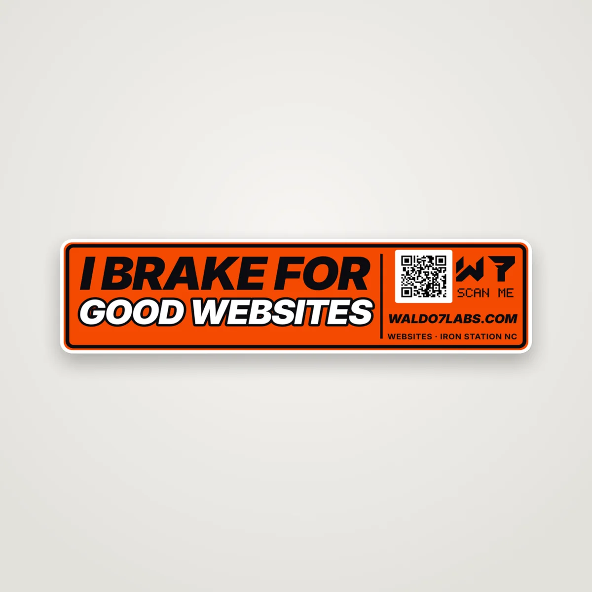 I Brake For Good Websites Bumper Sticker, White, front
