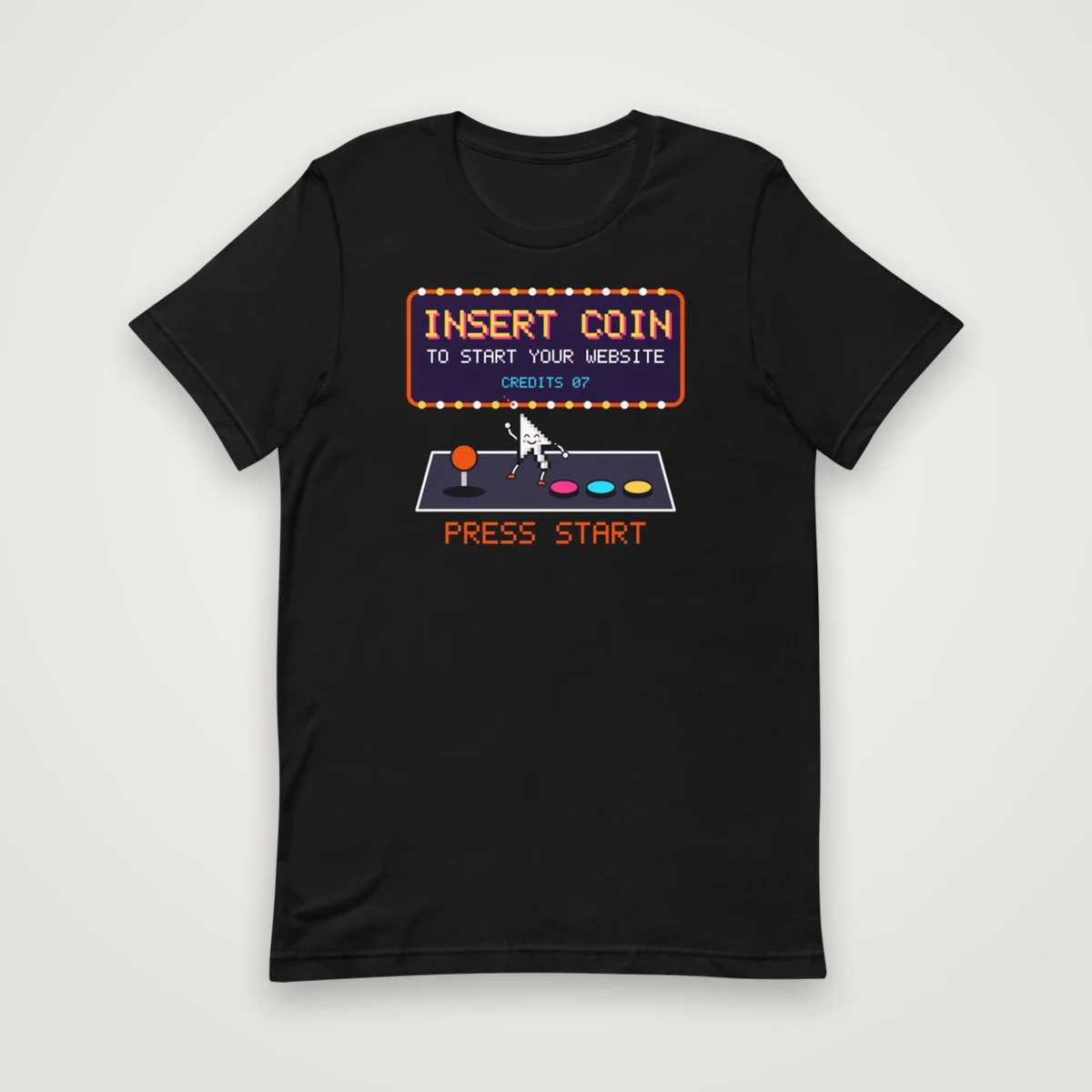 Insert Coin Tee, Black, front