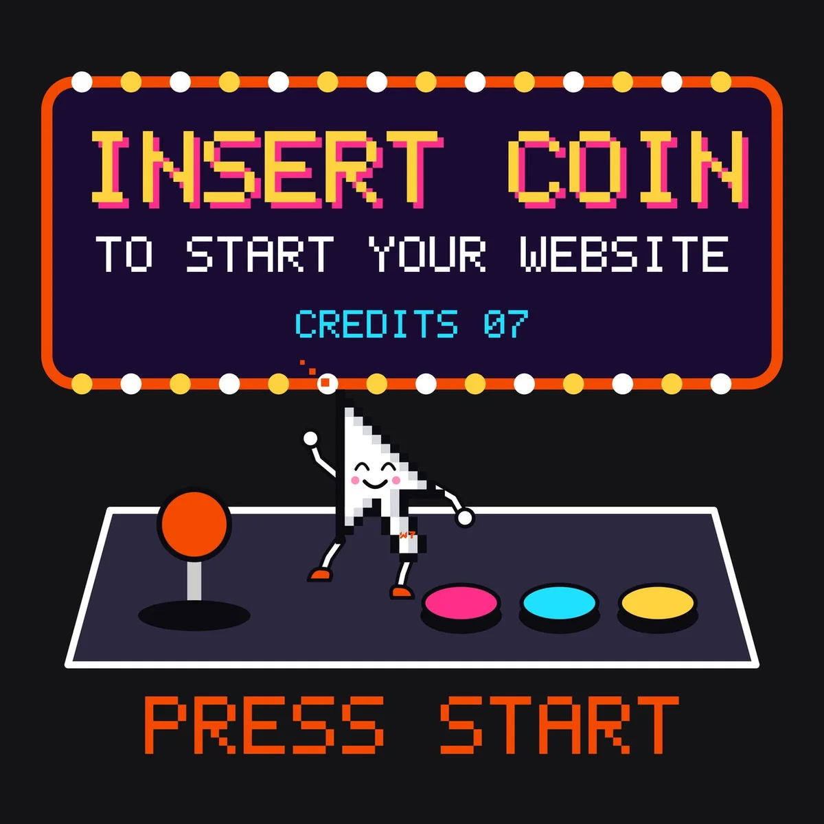 The Insert Coin Tee design on its own