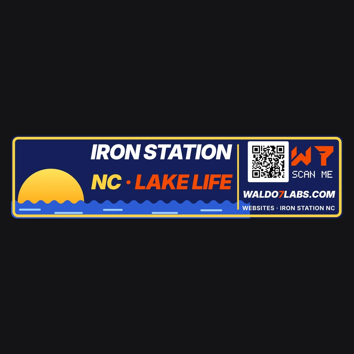 The Iron Station NC Lake Life Bumper Sticker design on its own