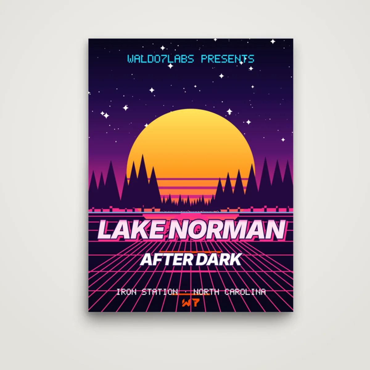 Lake Norman Outrun Poster, Matte, front