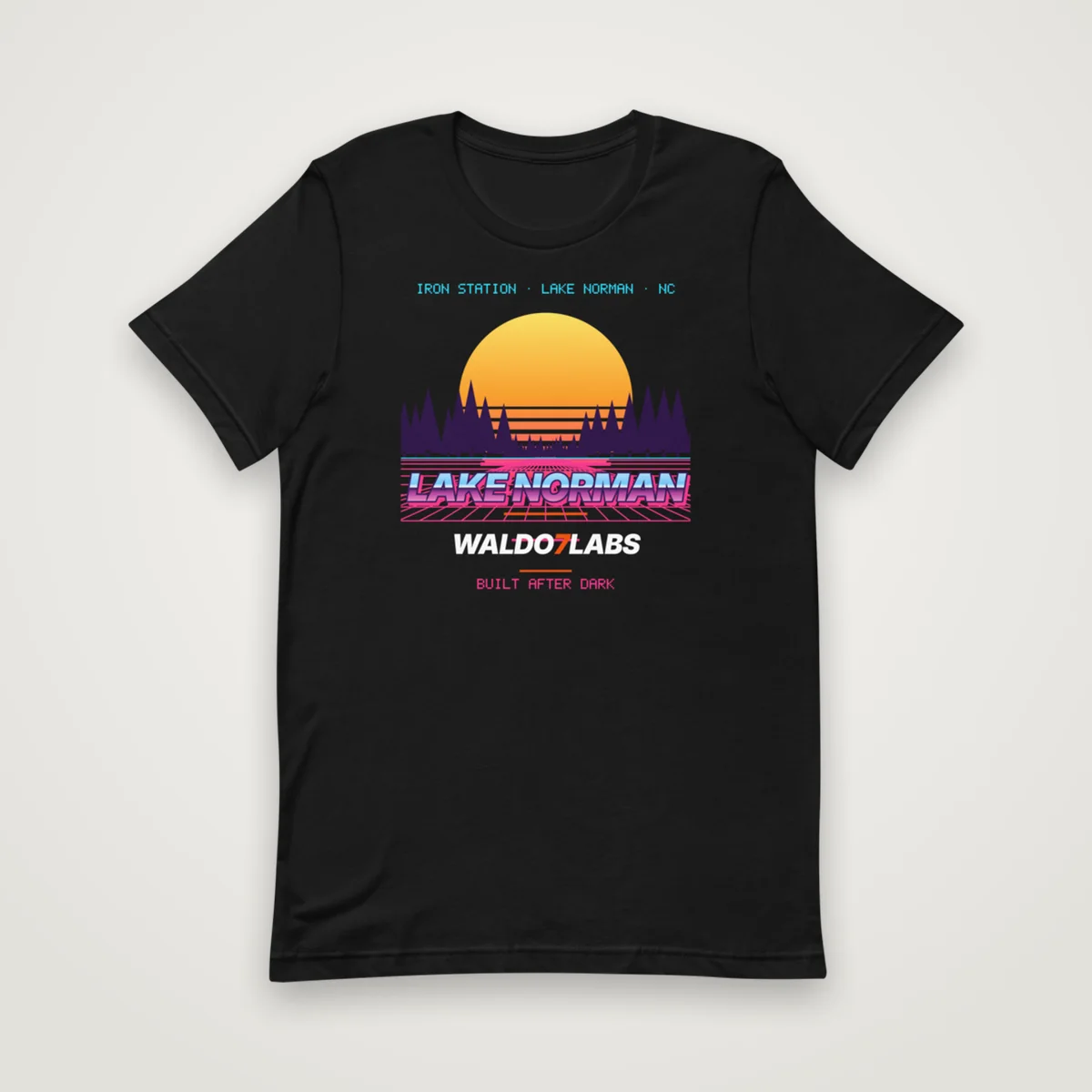 Lake Norman Outrun Tee, Black, front