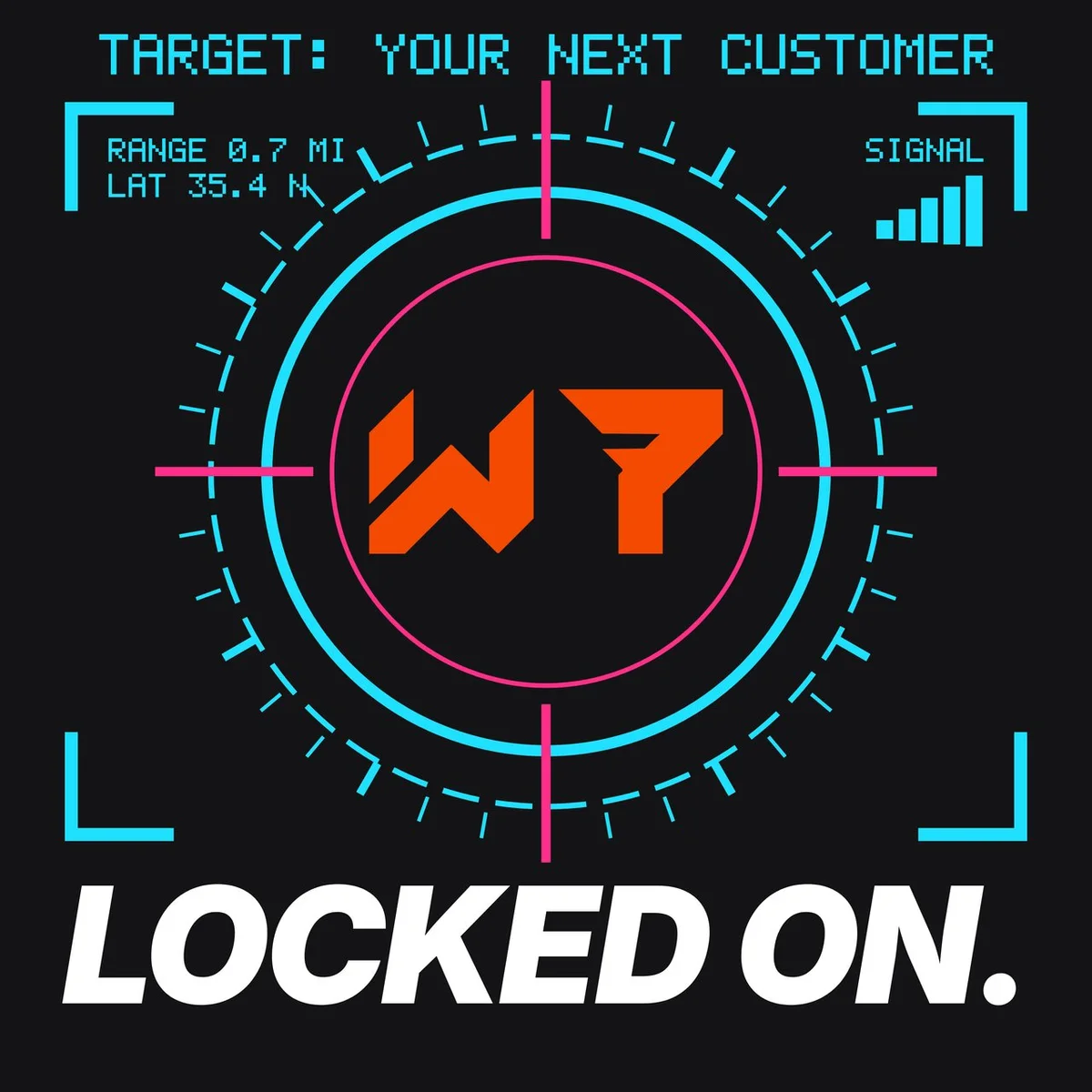 The Locked On Tee design on its own