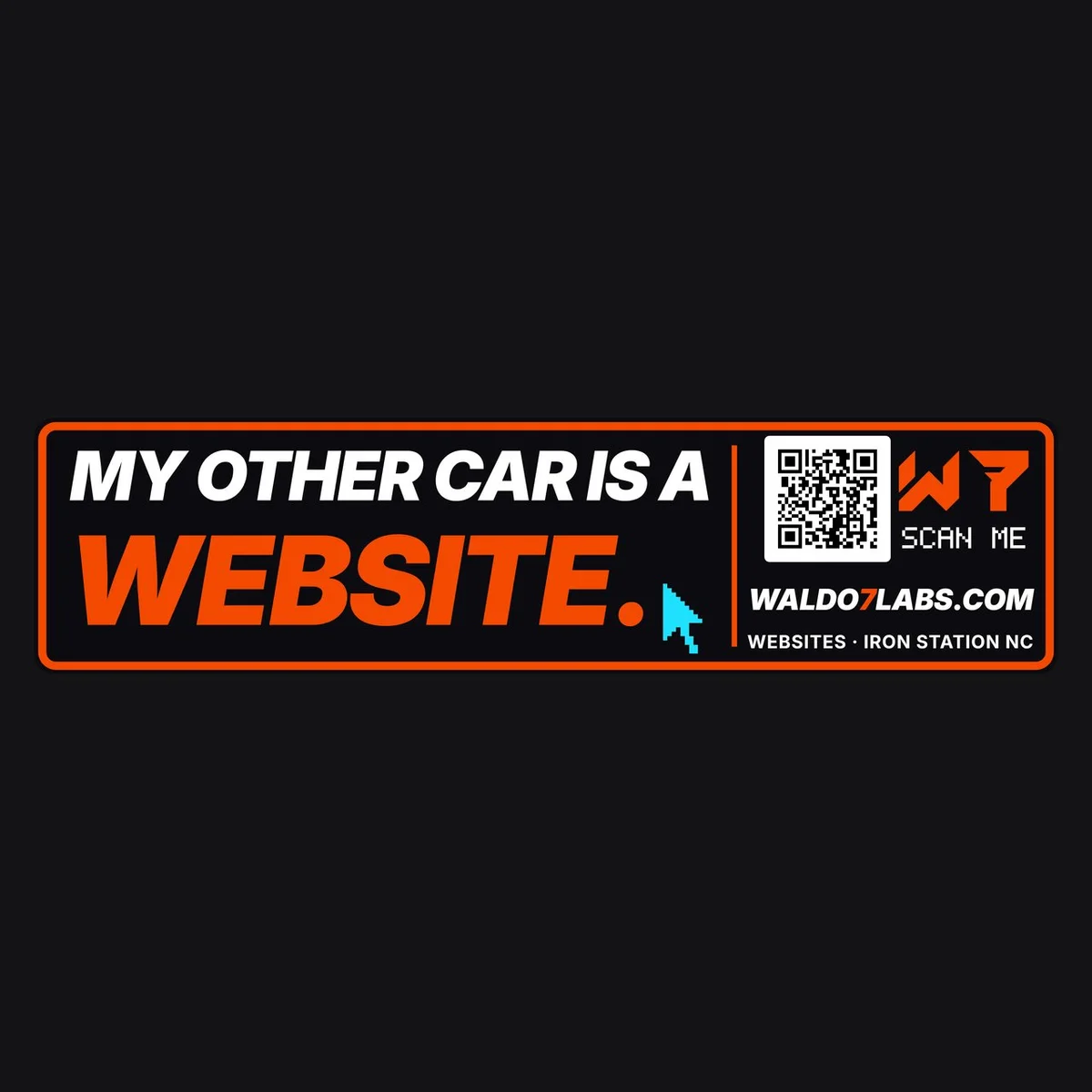 The My Other Car Is A Website Bumper Sticker design on its own