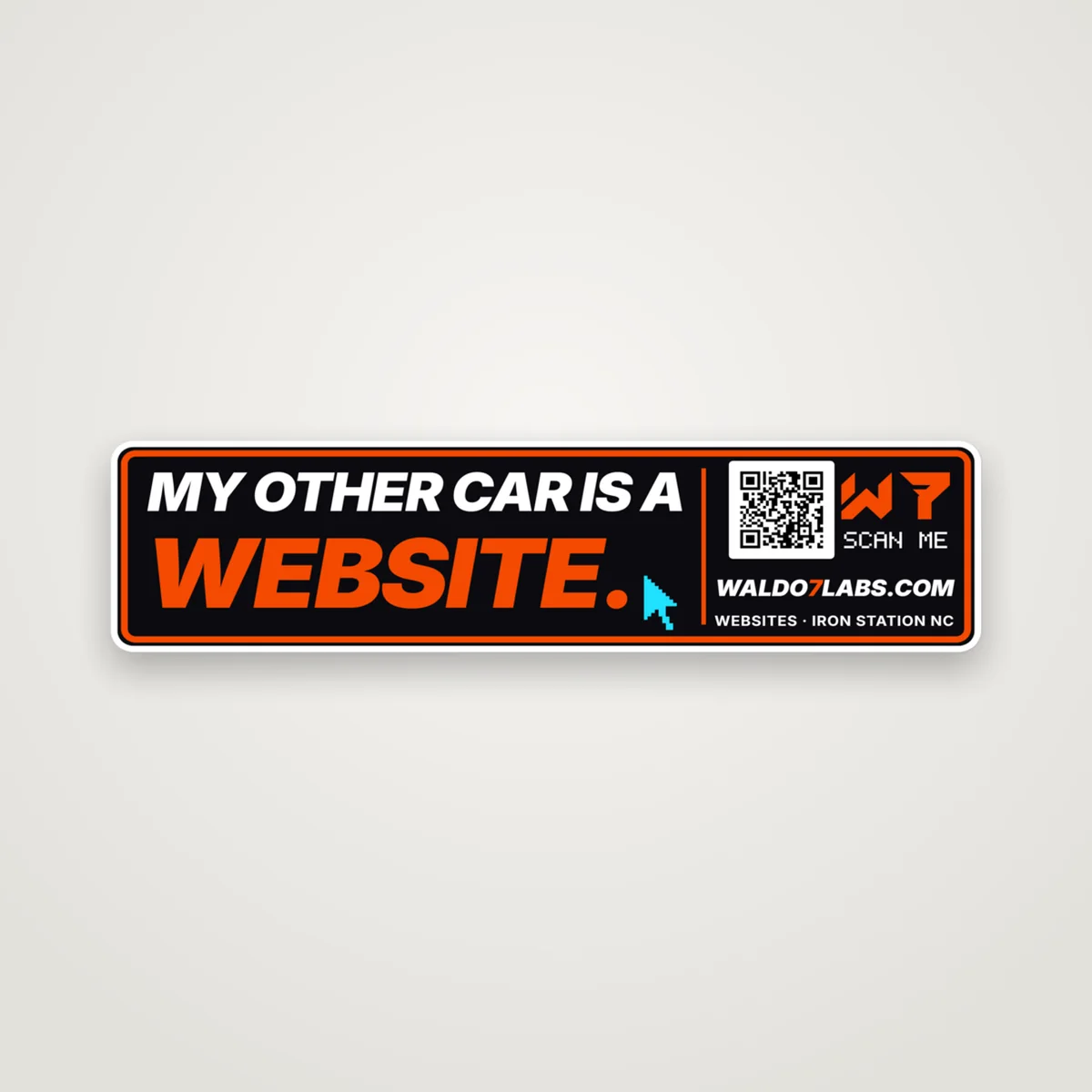 My Other Car Is A Website Bumper Sticker, White, front