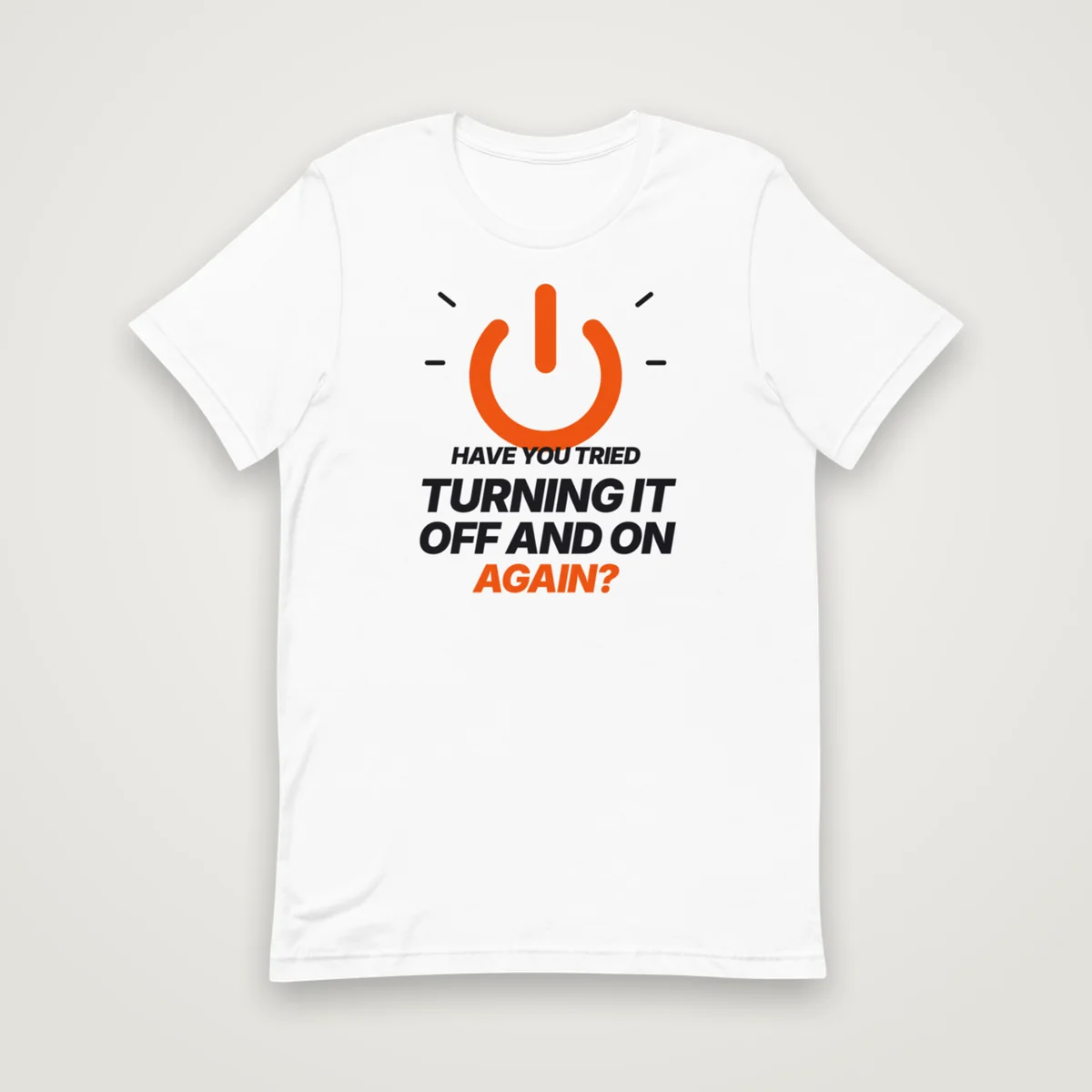 Off And On Again Tee, White, front