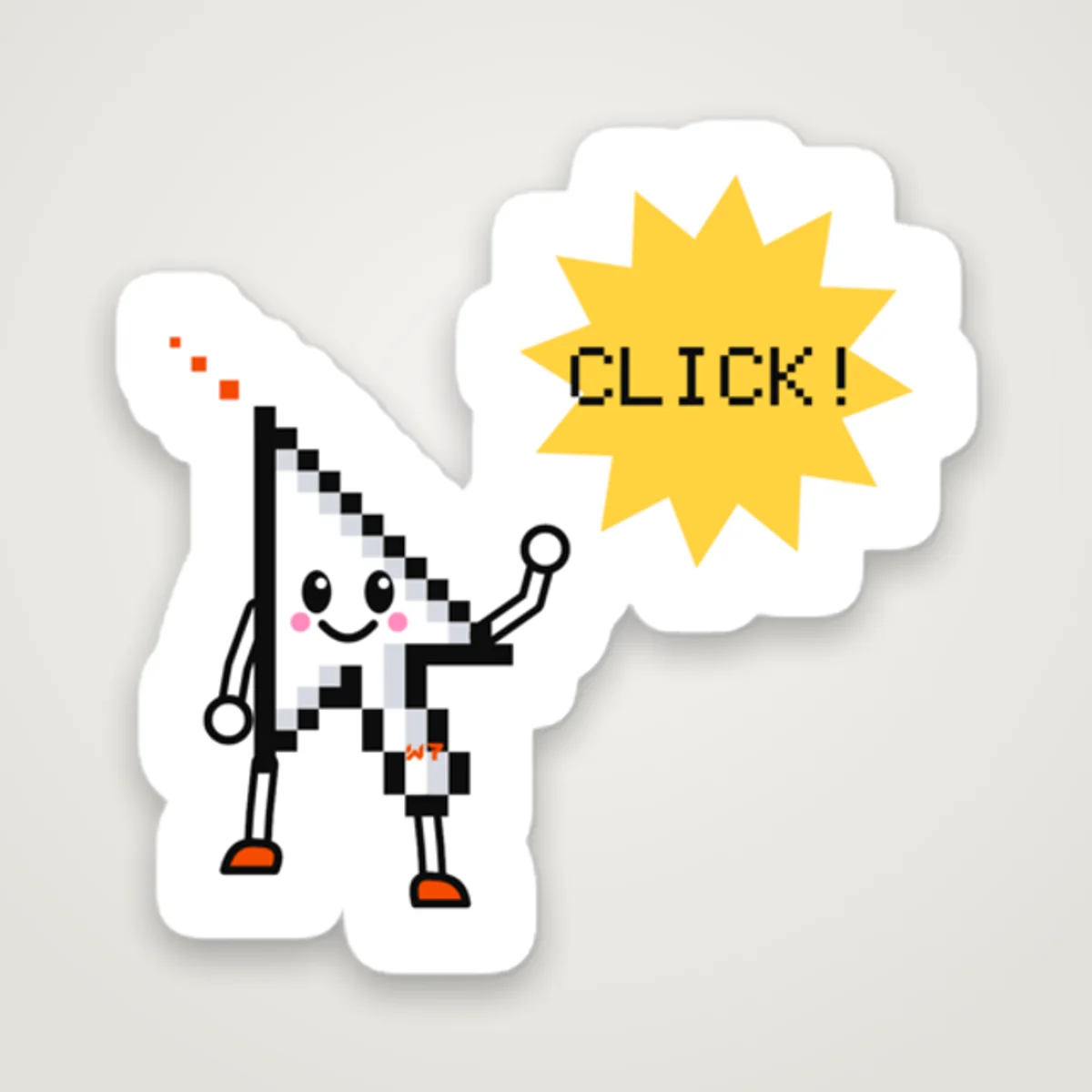 Pixel Click Sticker, Satin, front